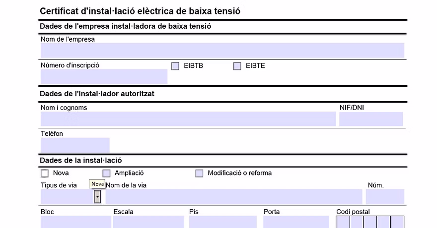 certificado instalacion electrica